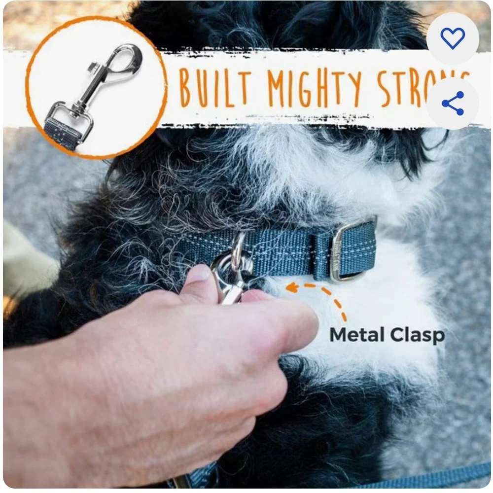 Mighty Paws Nylon Reflective Double Dog Leash